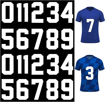 Iron on Numbers for Jersey,Heat Transfer White Number Stickers,22 Pcs 8 Inch 0-9 Iron on Transfers for Tshirts Clothing Football Baseball Basketball