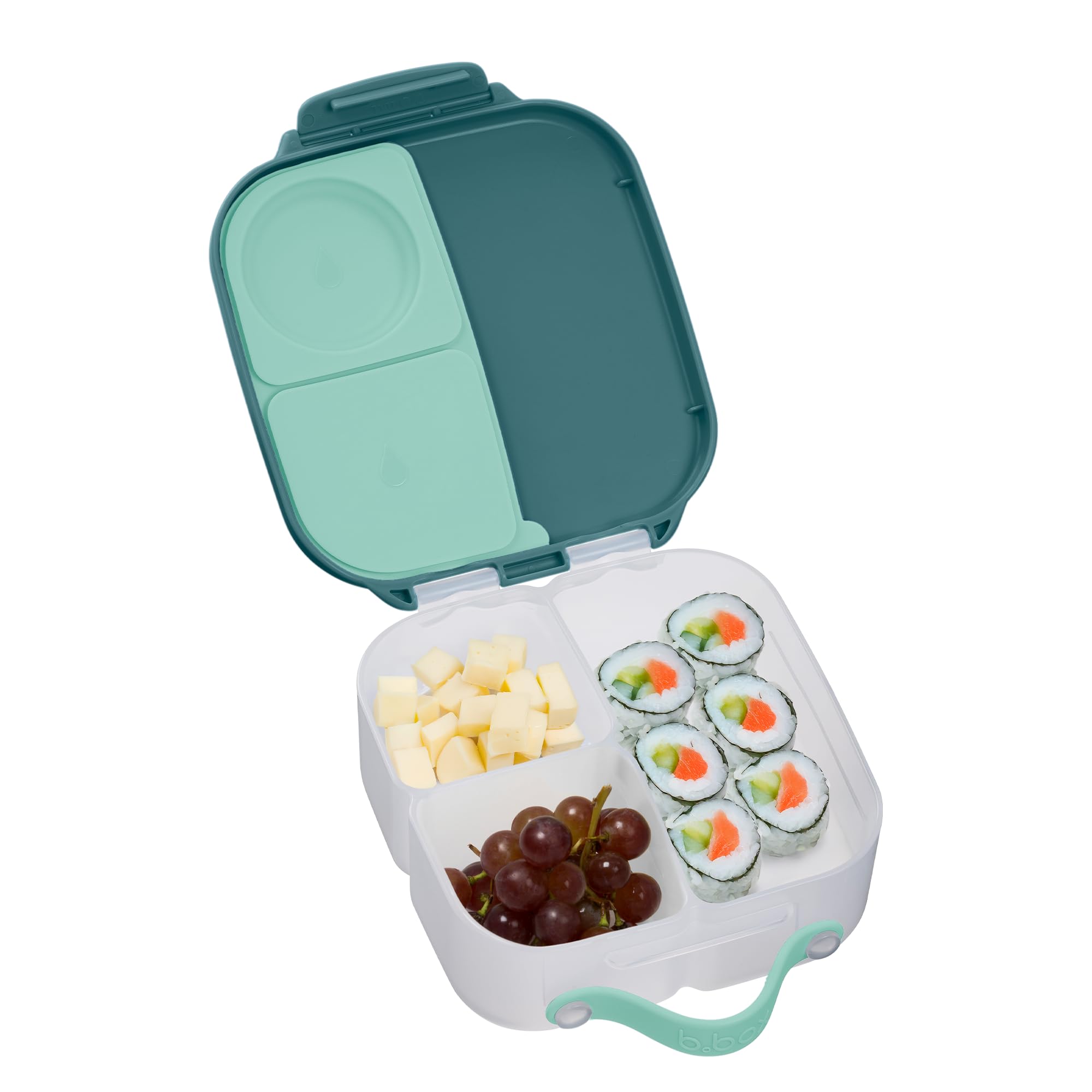 b.boxMini Lunch box for Toddlers, Kids | Bento Box, Lunch Snack Container | 2 Leak Proof Compartments | BPA Free (Emerald Forest, 1L capacity)