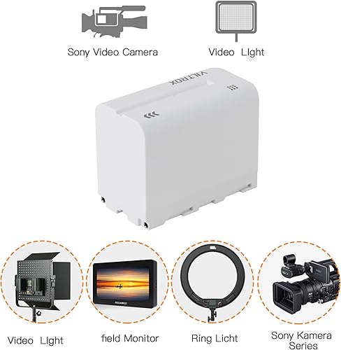 Miniatura 3 de Batería NP-F970 VILROX NP F970 7.4V 6600mAh 48.84Wh para Sony Camcorder NP F750 F550 F770 F960 F975 F930 F570 para luz de anillo y luz de video