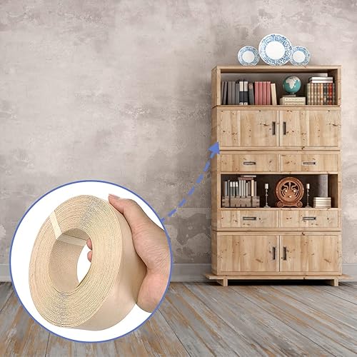 Miniatura 7 de MOLIGOU Tiras de chapa de madera de abedul, bandas de borde de madera contrachapada de 2 "× 50', hierro en borde de chapa con adhesivo