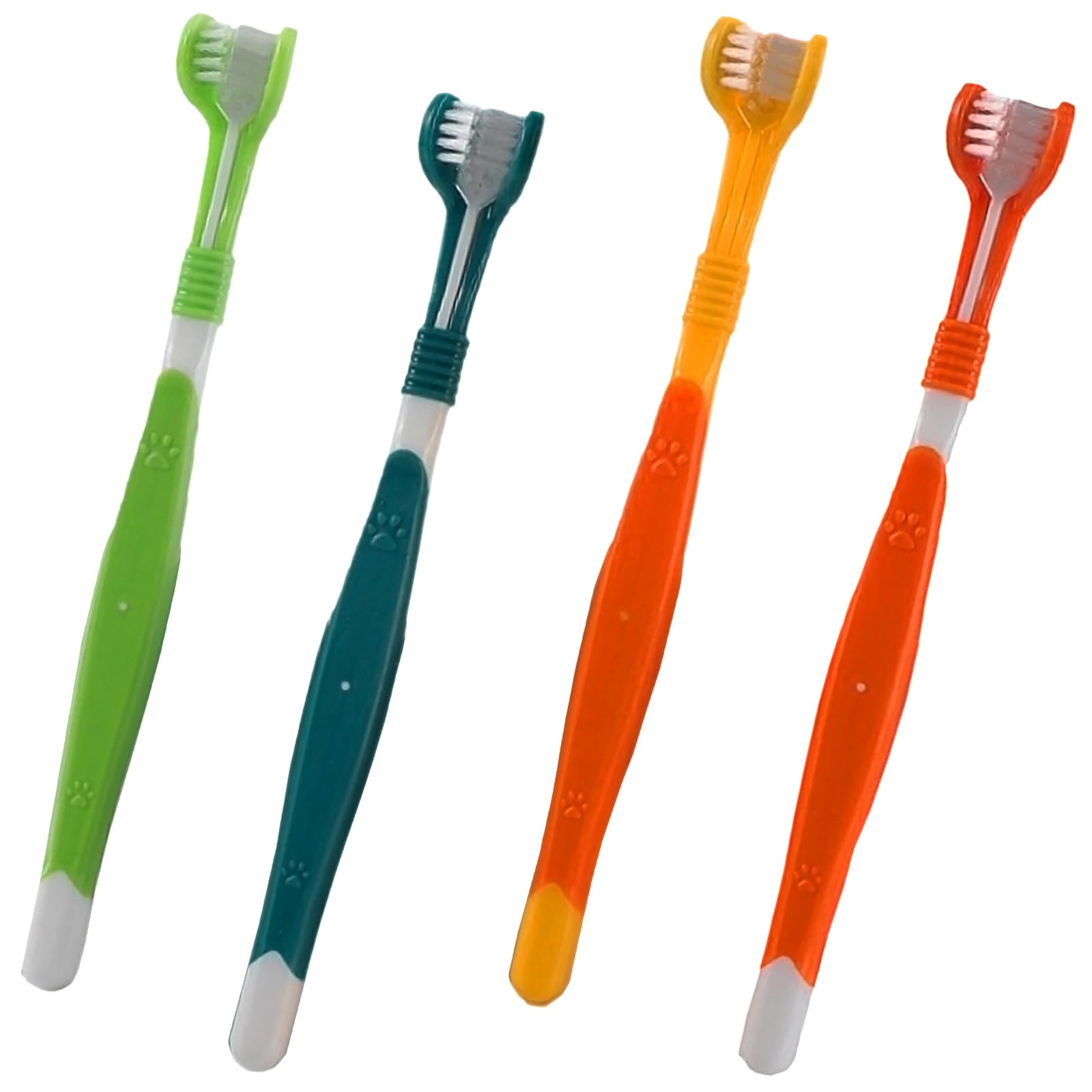 DHWEKU 4 Piezas Cepillo de Dientes para Perros,Juego de Cepillos de Dientes para Mascotas,Cepillo de Limpieza de Dientes de Gato Cuidado dental para Limpieza de Dientes de Mascotas,Cepillo Dientes