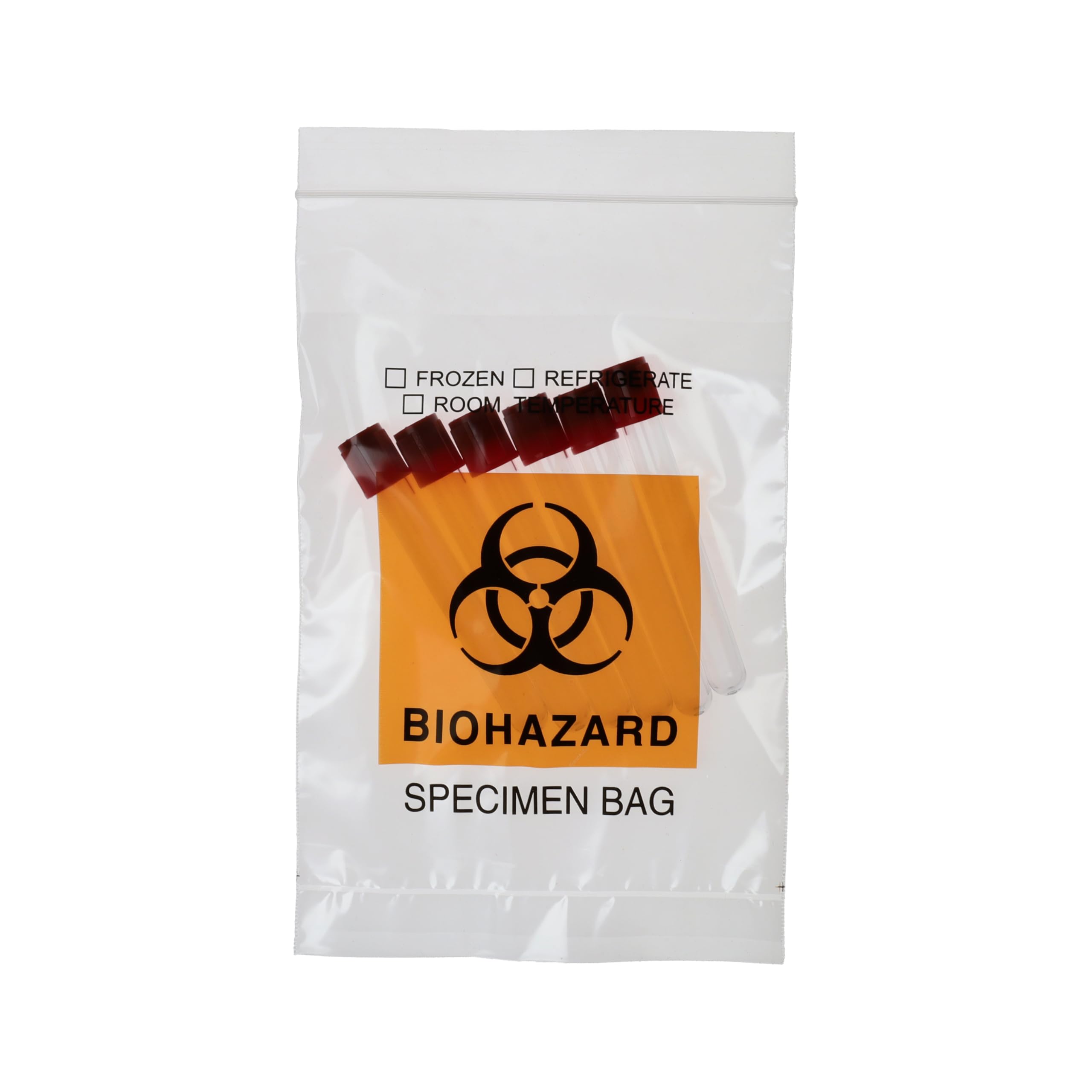 Photo 1 of 200 Count 6"x9" Biohazard Specimen Bags, Plastic Transport Zip Bags with Outside Pocket for Lab Use