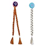 Tatibana Braided Wigs Hair Clip for Kids, 21.6 Inch Braid Hair Extensions for Kids Extension with Snowflake Decoration for Girls Costume Accessories 2 Piece Set