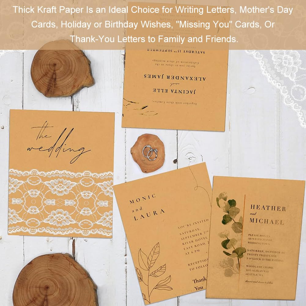 Lot De 50 Feuilles Papier Kraft Cartonné A4 - 230g/m² - Marron - Pour Scrapbooking, Imprimerie, DIY, Faire-part