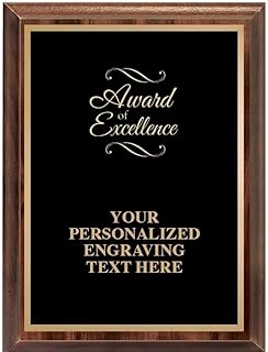 Crown Awards Award of Excellence Classic Wood Plaque, 6 x 8 Custom Engraved Trophy Plaque Award Prime