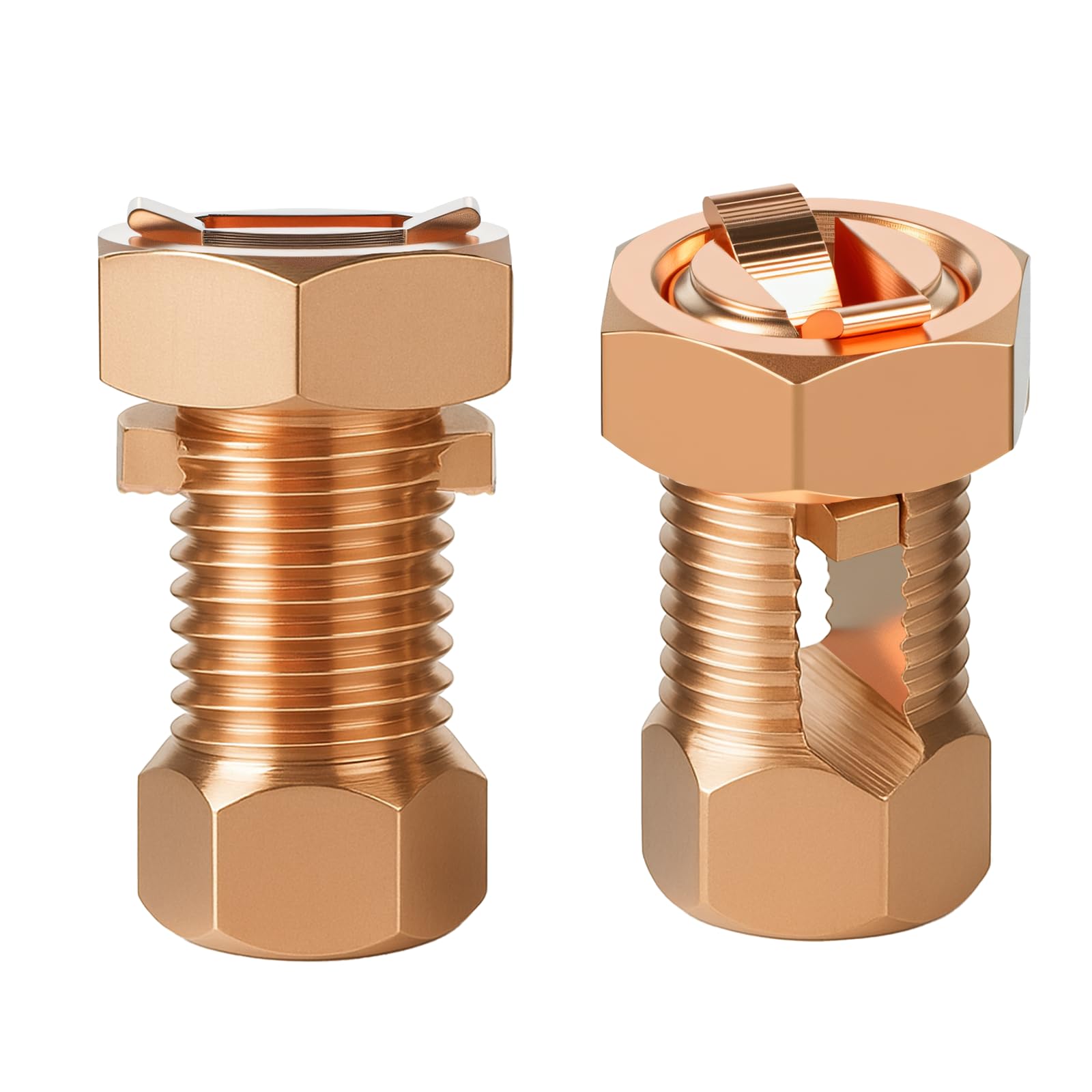 2pcs split bolt connector superior strength split bolt connector copper grounding clamps for completing ground bonding to bare wires tj-16