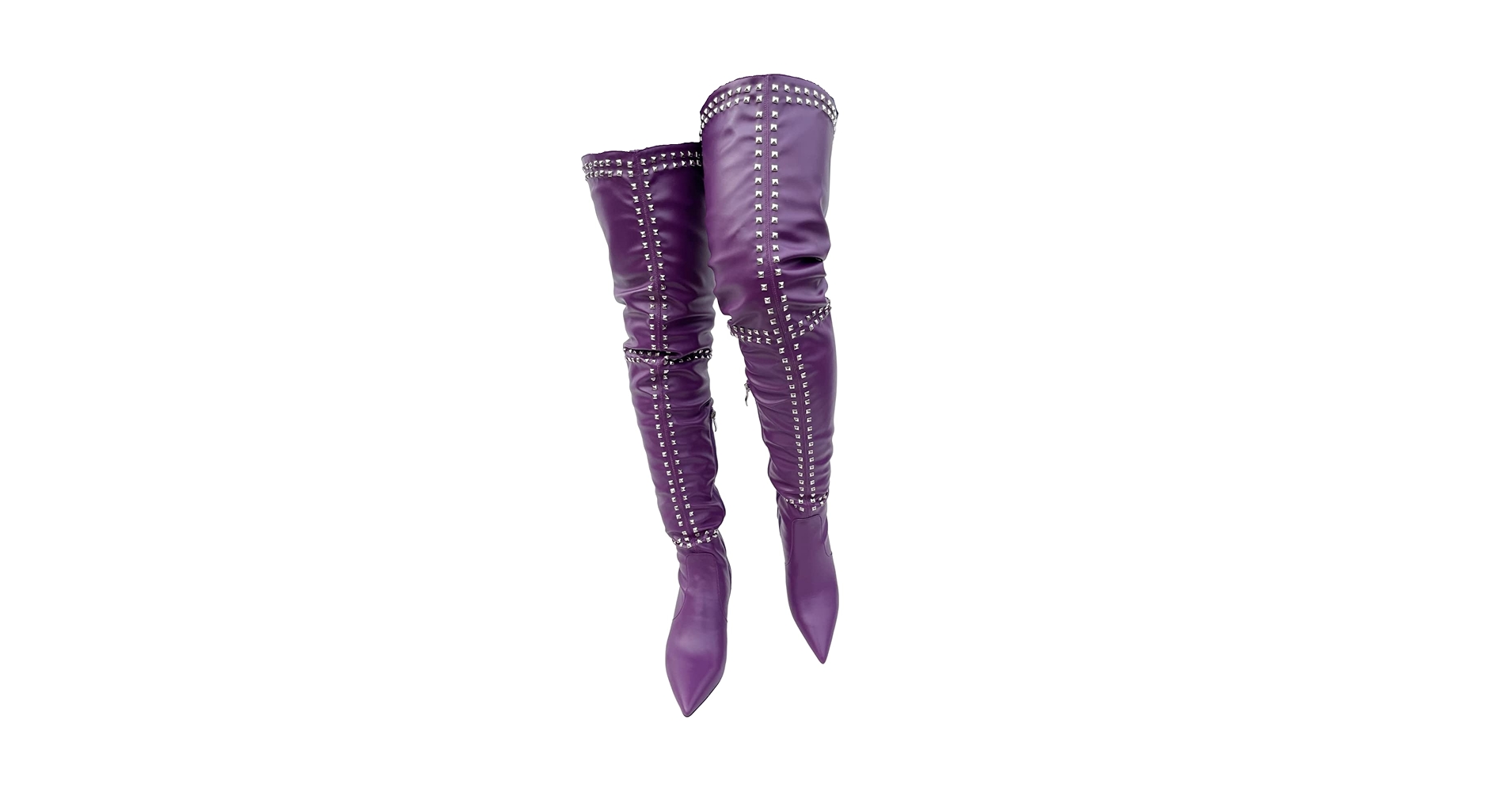 Amazon.com | Frankie Hsu Sexy Punk Silver Square Rivets