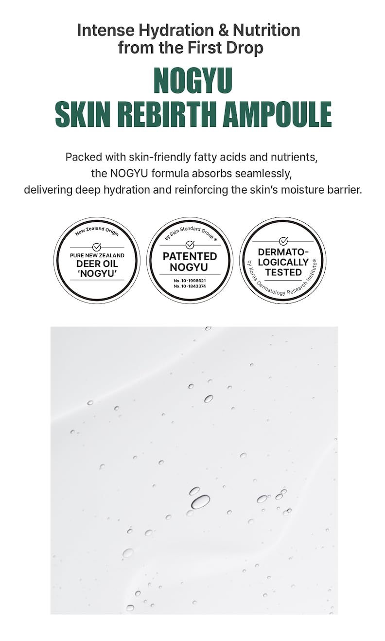 Nogyu Skin Rebirth Ampoule 40 ml / 1.35 fl oz – Hydrating Face Serum with Deer Fat Oil, Sacha Inchi Oil & Hyaluronic Acid - Image 3