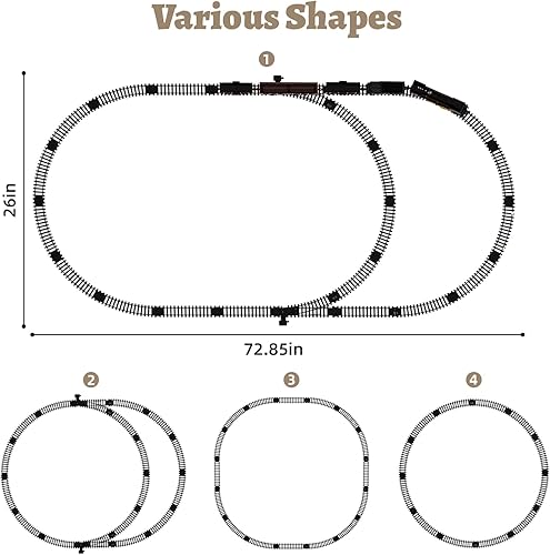Miniatura 7 de AIQI Juego de tren eléctrico para niños y niñas con humo, luces, sonido, pistas, tren de juguete eléctrico con motor de locomotora de vapor, autos