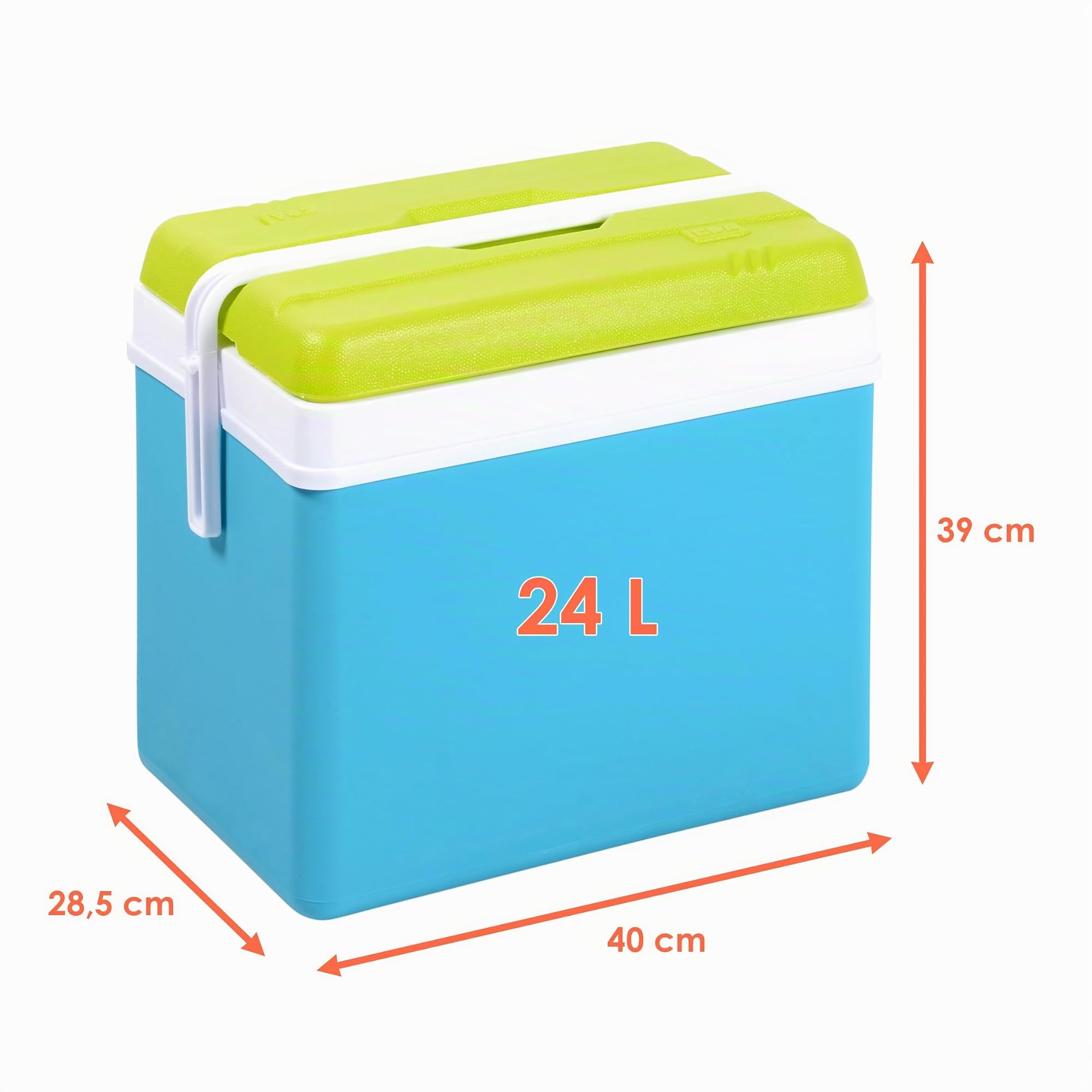 Glacière en plastique - Boîte isotherme d'extérieur avec poignée de transport - Sac isotherme pour camping, pique-nique, festival, jardin