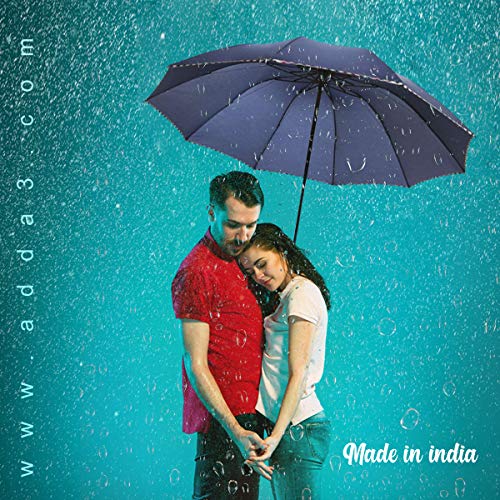 Image of KEKEMI 3 Fold Plain Pipine Umbrella for Men & Women