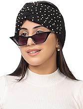 AMOLDO Women Soft And Warm Woolen Pearls Knitted Headband Earwarmer Earmuffs For Winters And Cold Weather Protection (Small Pearl)