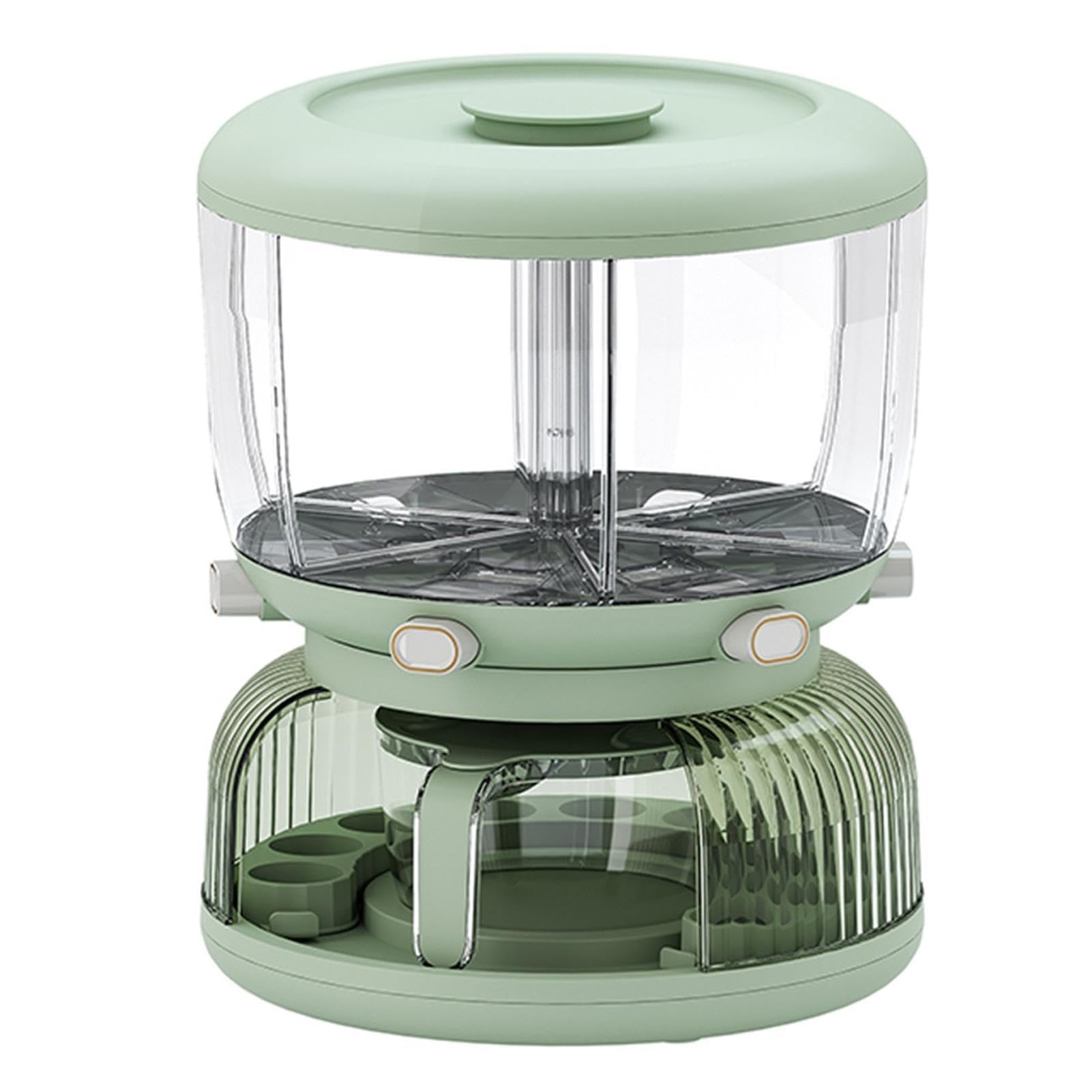 Grano Dispenser Cucina Stoccaggio di contenitori per cereali rotanti a 360 | Dispenser per alimenti secchi a 6 scomparti con per uova per cucina
