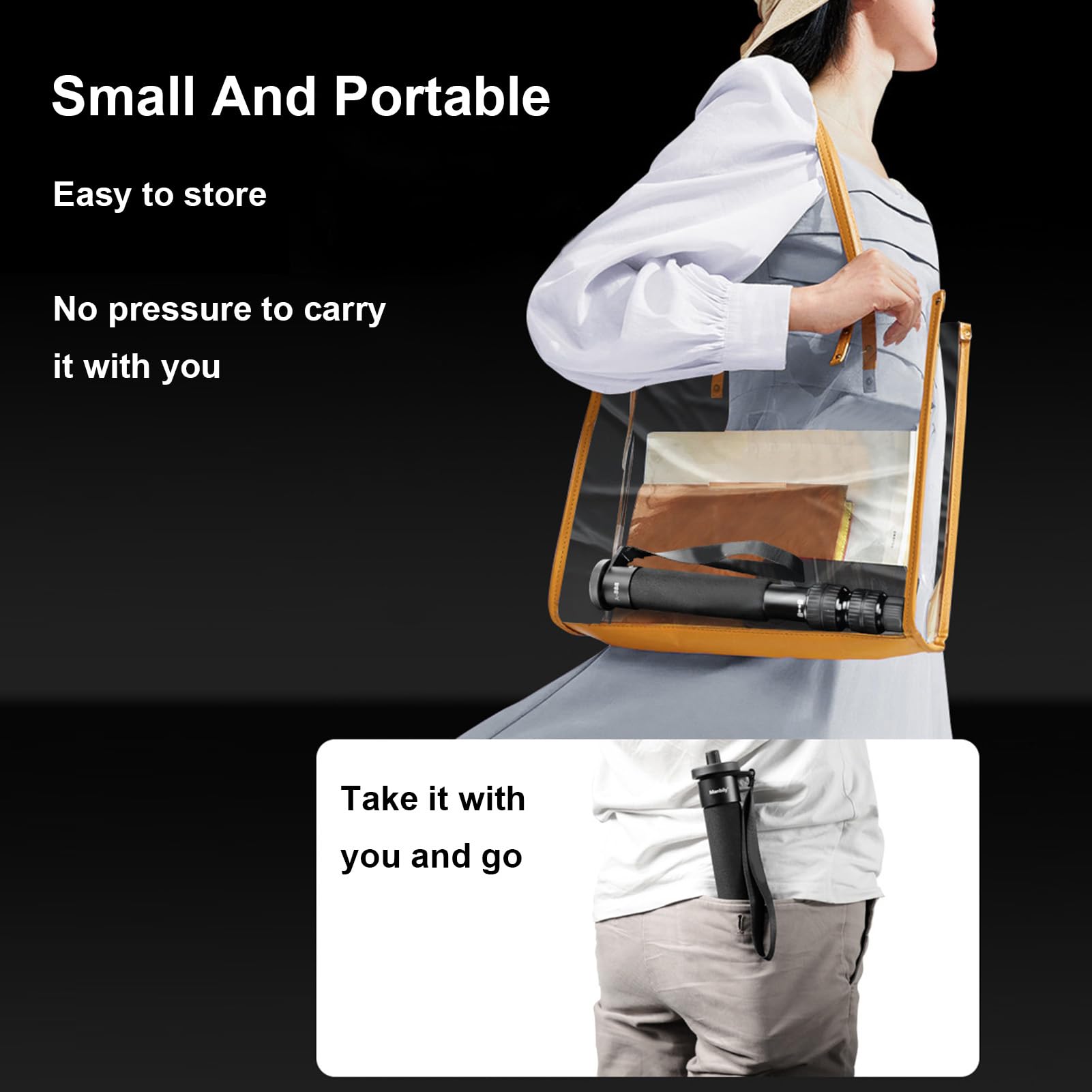 Cryfokt Soporte monopié para Cámara, monopié Extensible para Cámara de 61 Pulgadas, Altura de 7 Secciones, monopié Portátil de Viaje, Accesorios de Fotografía con Correa para la
