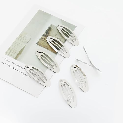 Miniatura 7 de Lawie Paquete de 100 pinzas de metal ovaladas de 2 pulgadas 2.0 in, horquillas plateadas, pinzas finas y finas, accesorios de bricolaje para mujeres