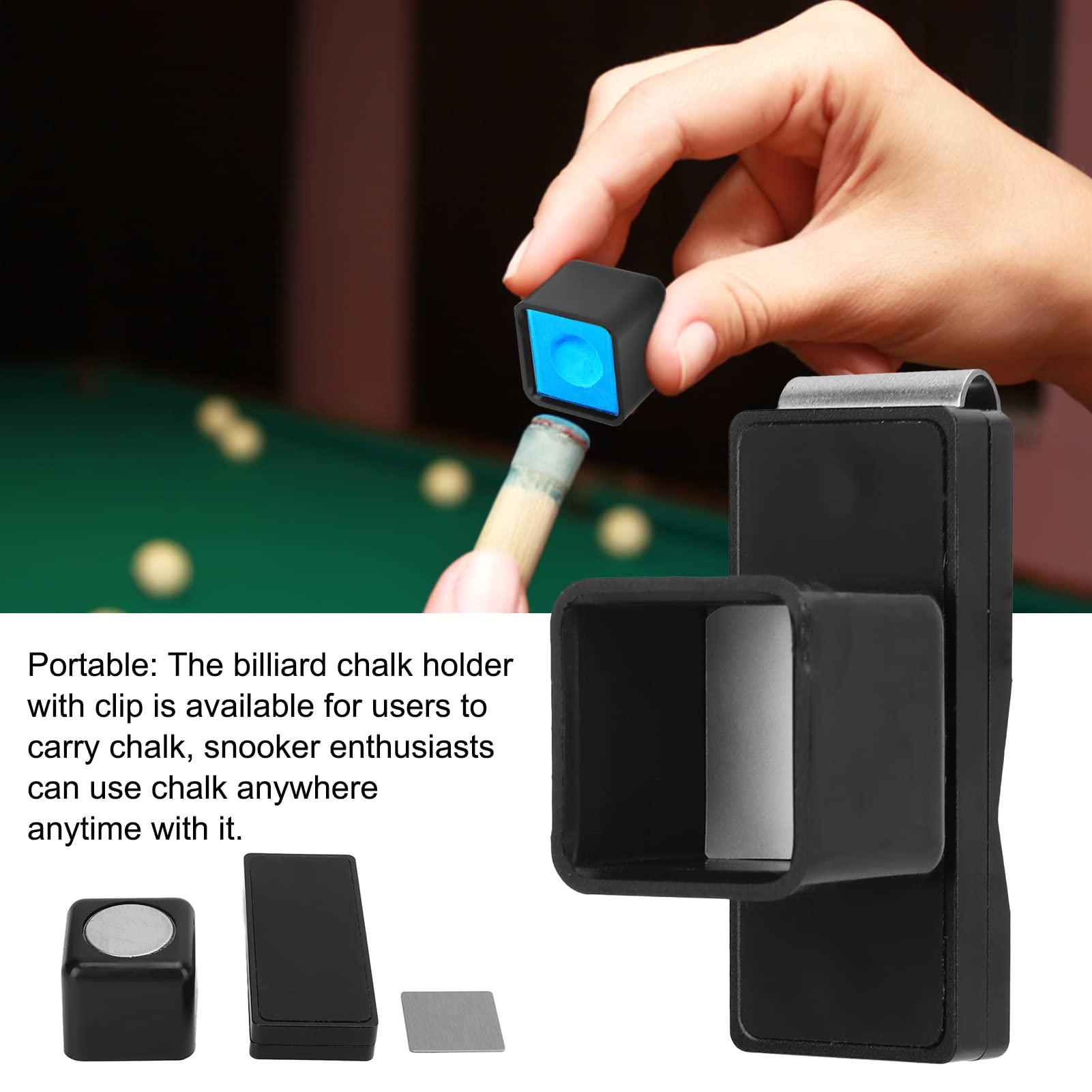 Porte-craie Magnétique Pour Billard – Avec Clip Anti-fuite, Design Plat | Accessoire Pour Salle De Jeux, Club, Maison
