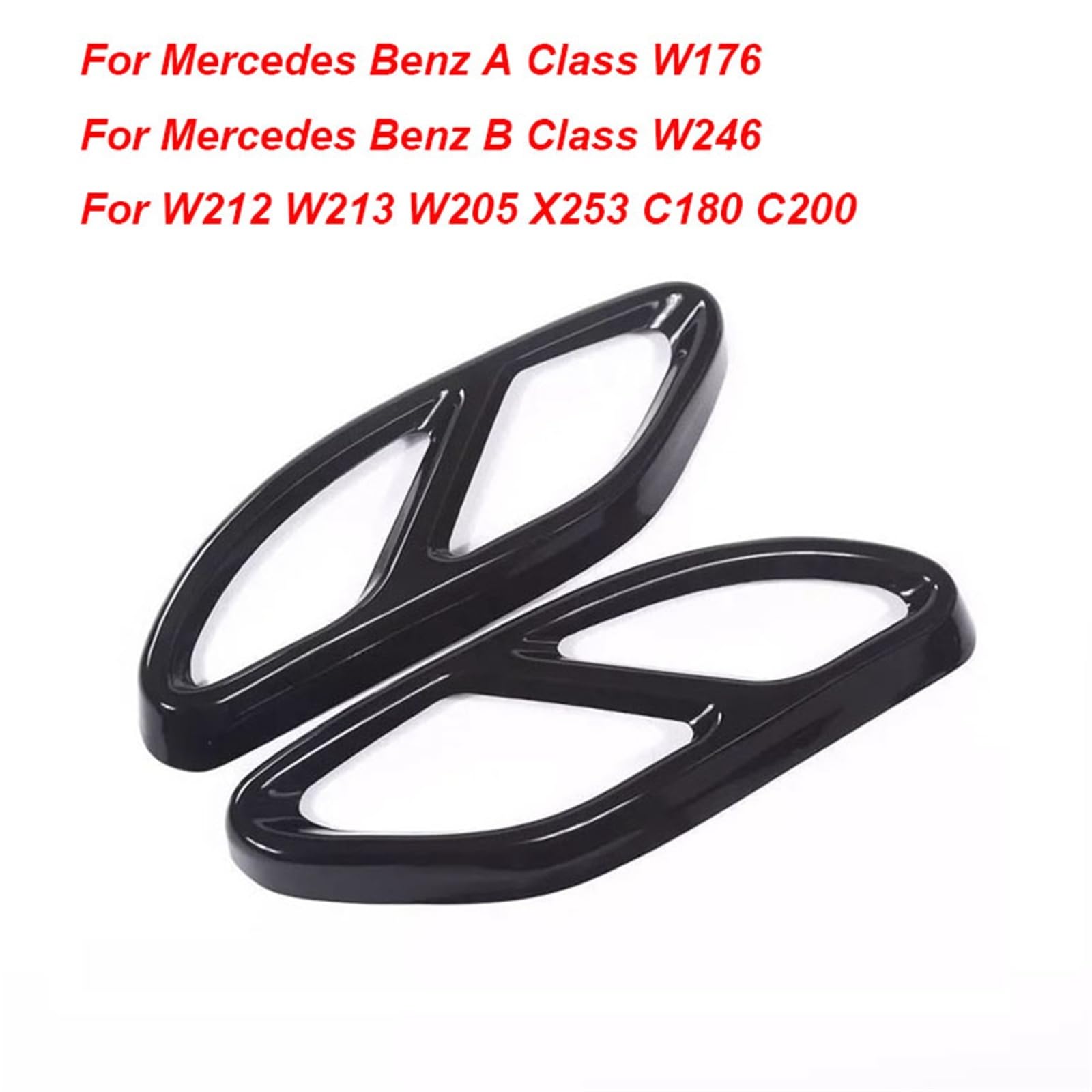 2 Szt. Końcówka Wydechu Samochodu Ze Stali Nierdzewnej Tłumik Osłona Rury Kompatybilny Z Klasa A W176 Klasa B W246 W212 W213 W205 X253 C180 C200 Akcesoria