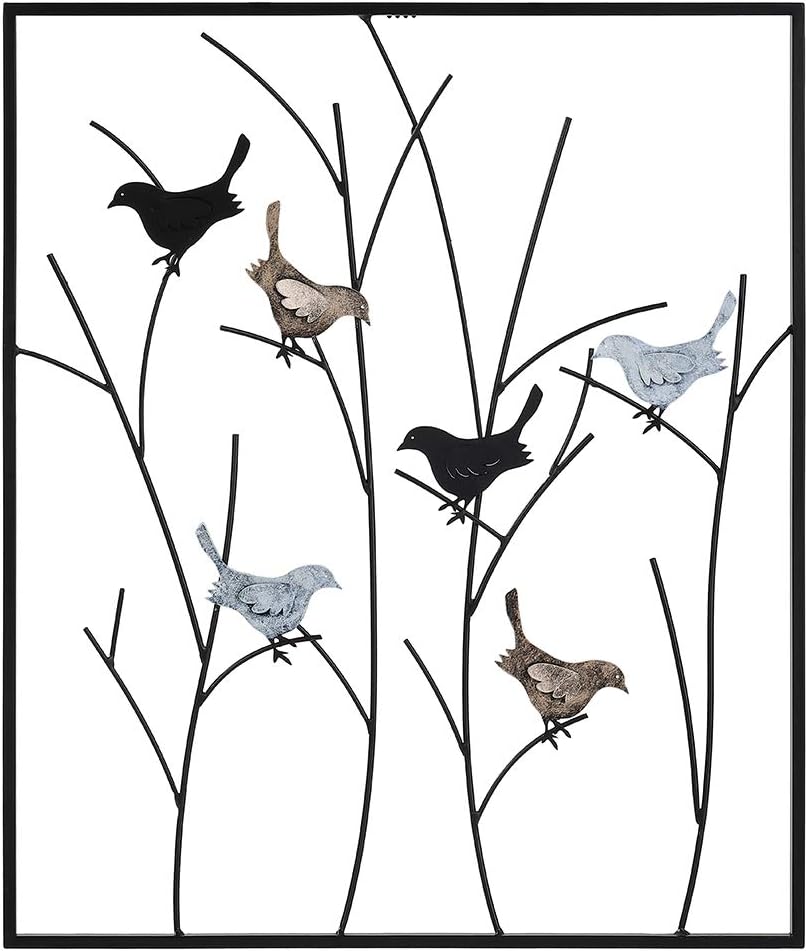 Lechesis Metal Birds on Branches Wall Art Decor Sculptures - 25" x 29 1/2"