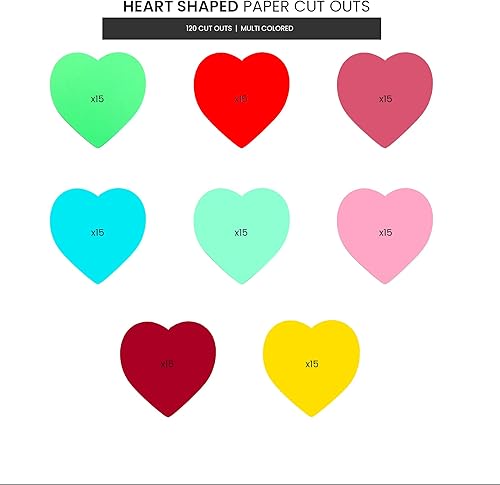 Miniatura 2 de 120 piezas  Recortes de papel  Recortes de papel  Recortes de corazón  Recortes de corazón  Papel en forma de corazón  Día de San Valentín