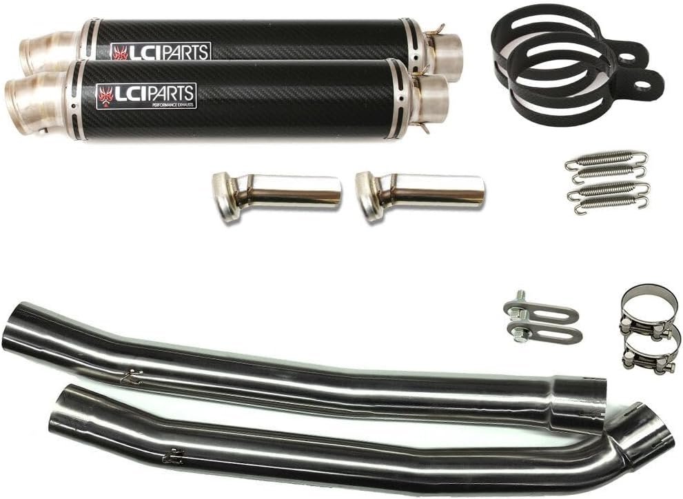 ZX-14 ZZR1400 ZX14 2006-2007 LCIPARTS ラウンドチタンカーボンスリップオンマフラー