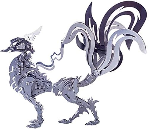 Miniatura 2 de Rompecabezas de metal 3D, modelo mecánico de metal cortado con láser 3D, kit de modelo de metal de zorro grande de nueve colas, rompecabezas 3D de