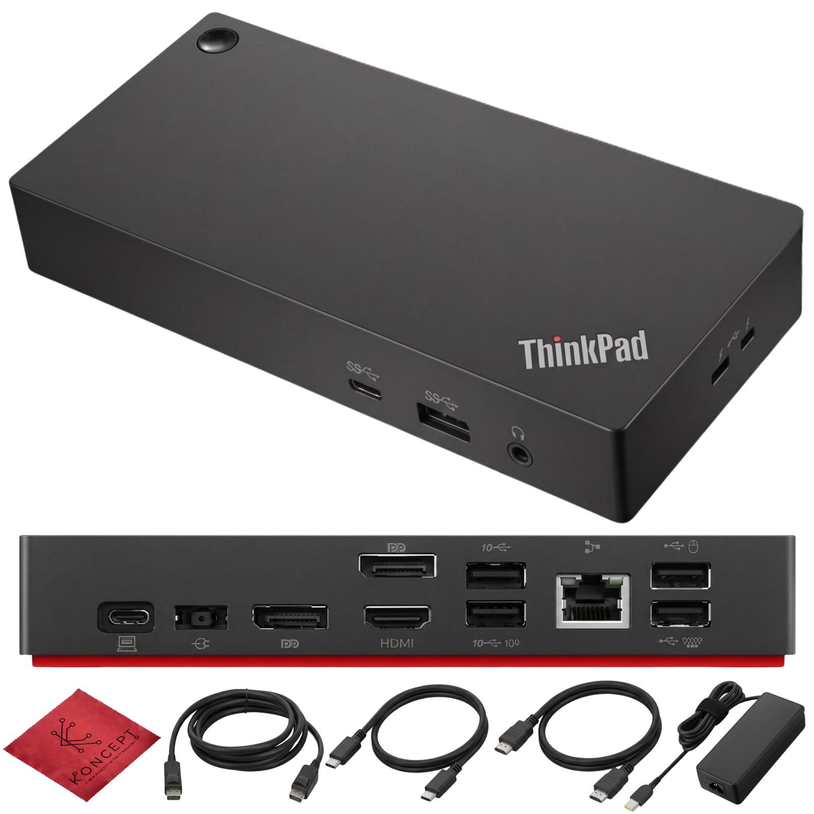 40AY0090US Lenovo ThinkPad Docking Station, USB-C Dock, Dual Monitor, 90W | HDMI & Displa…