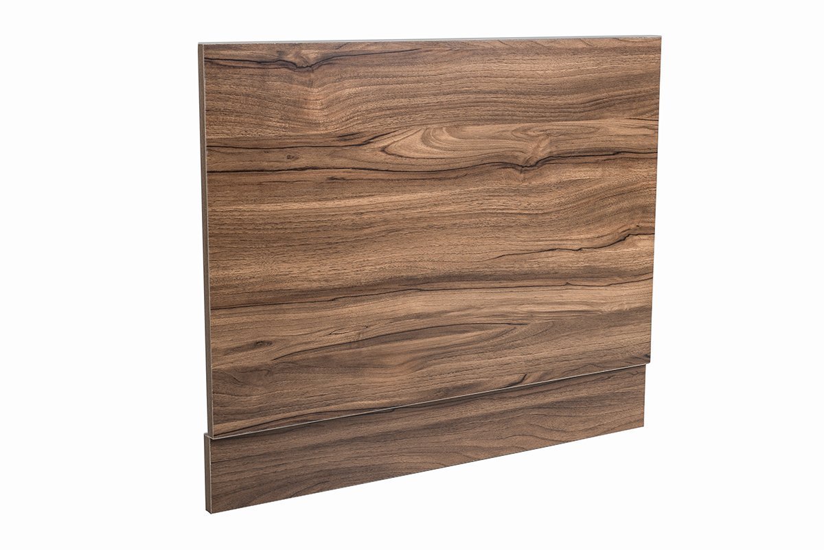 Aquariss 700mm Walnut Effect End Straight Wrapped Wood Bath Panel