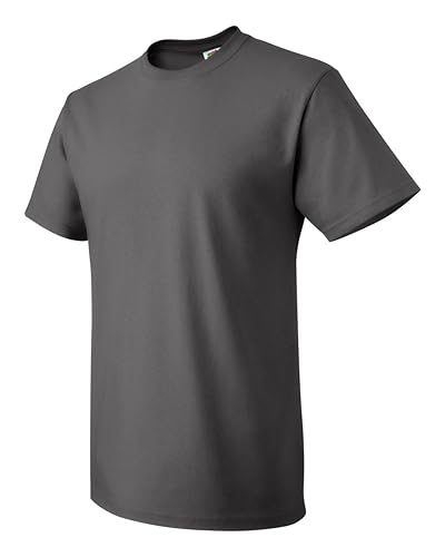 Miniatura 4 de Fruit of the Loom - Para hombres, 5 onzas, camiseta 100% algodón pesado (3931), color gris carbón, talla 4XL, paquete de 6