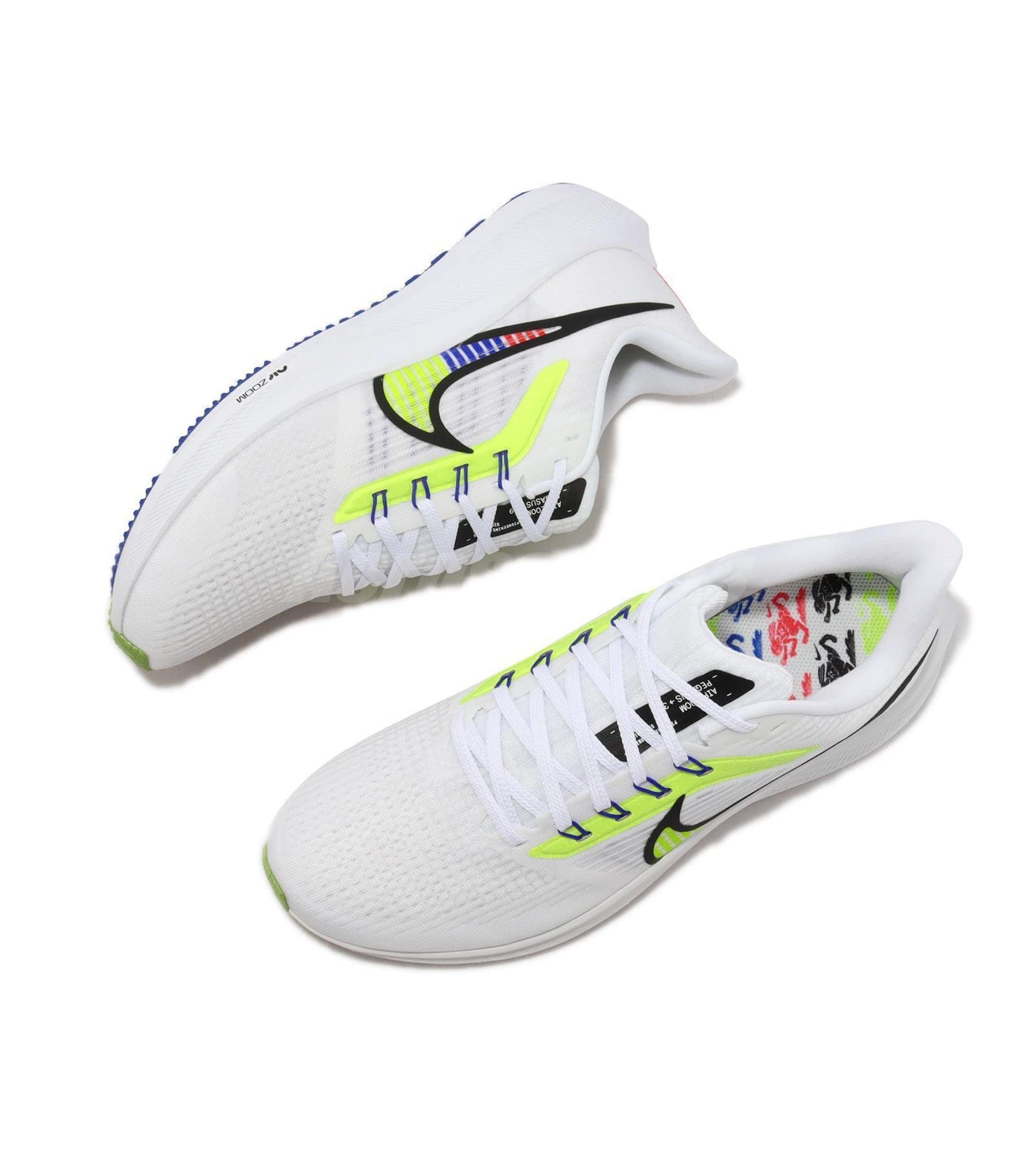 NIKE Air Zoom Pegasus 39 Premium Herren Laufschuhe Sneaker Schuhe DX1627 (White/Black-Summit WHITE-VOLT100)