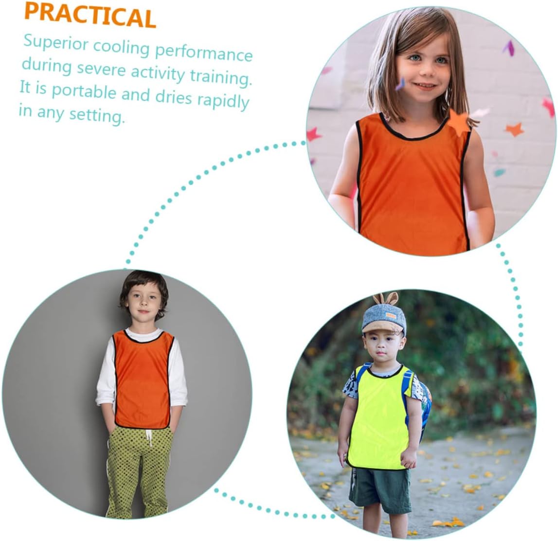 12pcs Boys and Girls Training Vests Breathable Sleeveless Soccer Pinnies for Team Practice Outdoor Activities Lightweight and Comfortable Suitable for Boys and Girls Orange