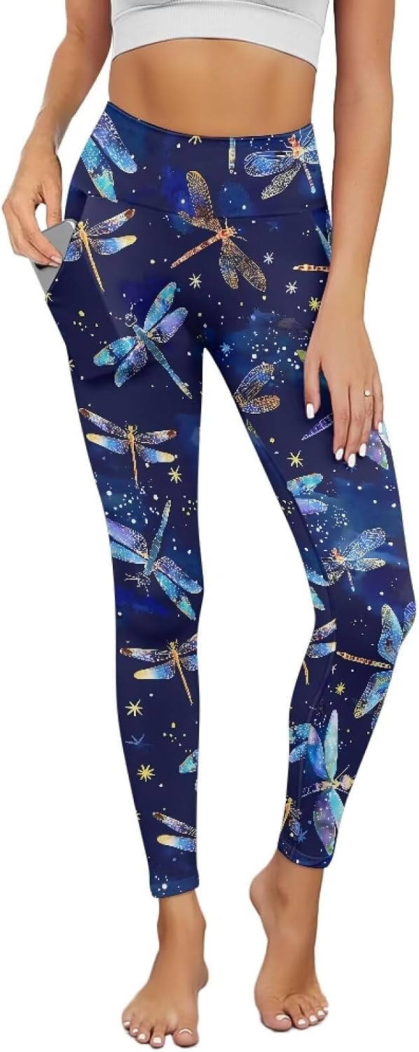 Yoga Leggings for Women Stretch High Waist Yoga Pants with Pockets Tummy Control Workout Running Plus Size Leggings XS-3XL