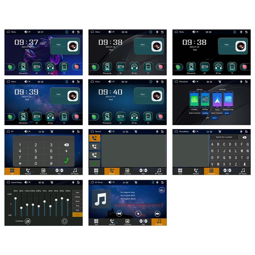 7 Pouces Portable Moto GPS Navigation Étanche Carplay Écran D'Affichage sans Android Moniteur