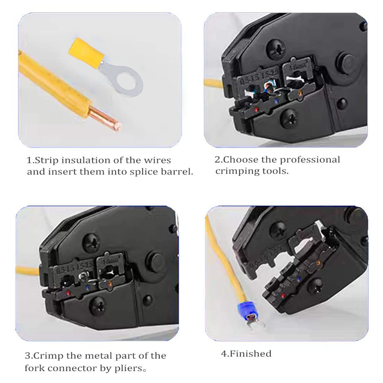 Connettori A Crimpatura Blu Connettore A Anello Isolato Blu Per Cavi Elettrici Terminale D 507236 - Foto 9