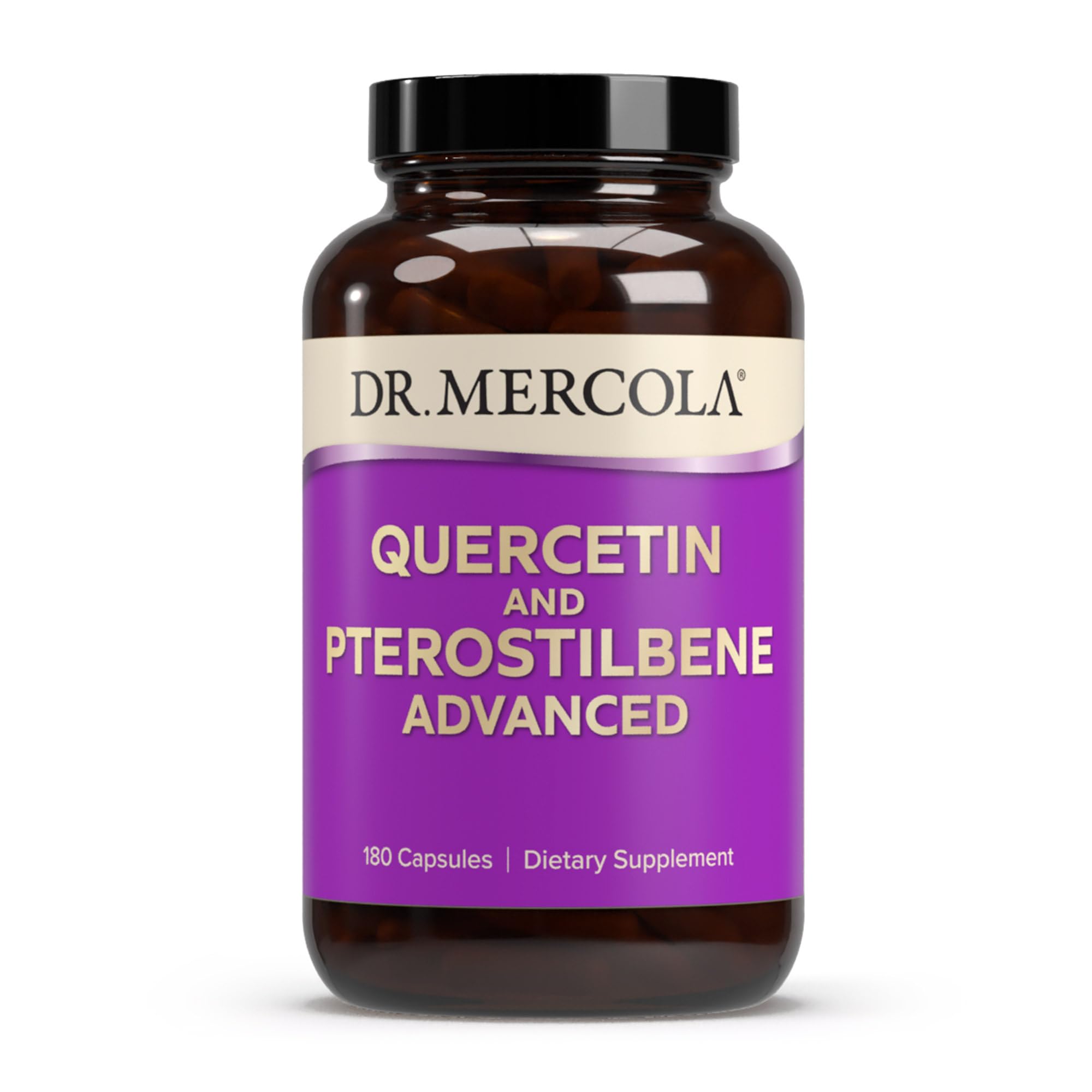 Dr. Mercola Quercetin & Pterostilbene Advanced, 500 mg, 180 Capsules 180 Count (Pack of 1)