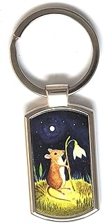 Wilfred Keyring by Hannah Willow featuring a mouse holding a snowdrop