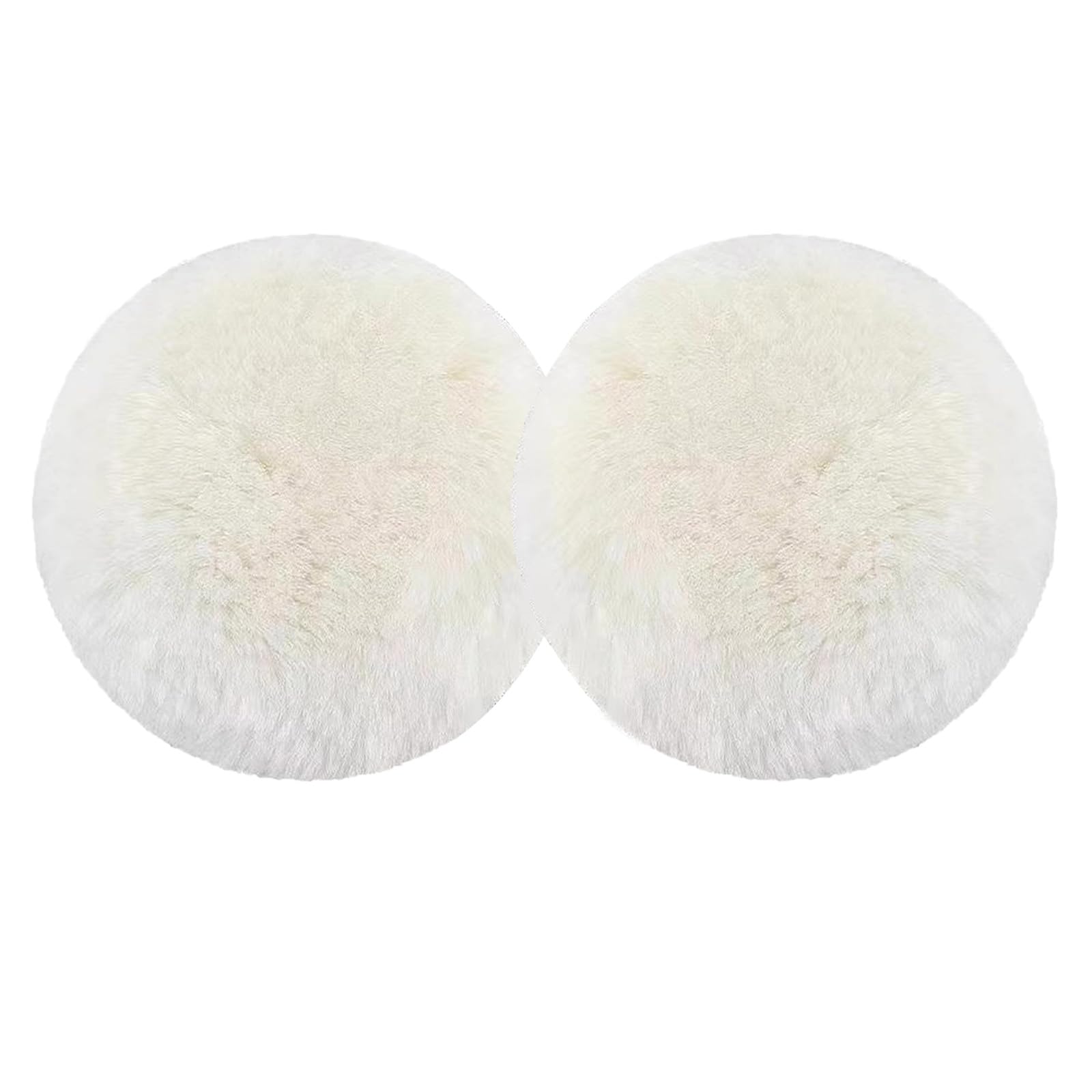 JUNLIXN 2Pcs 5" Wool Polishing Pads,Soft Wool Sheepskin Polishing Buffing Pad Wheels for Car Furniture Glass Flocking Hook & Loop Back for Random