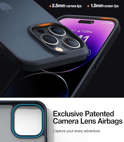 Miniatura 11 de TORRAS - Funda a prueba de golpes para iPhone 14 (contra caídas de grado militar de 10 pies), elegante, parte trasera translúcida y borde suave