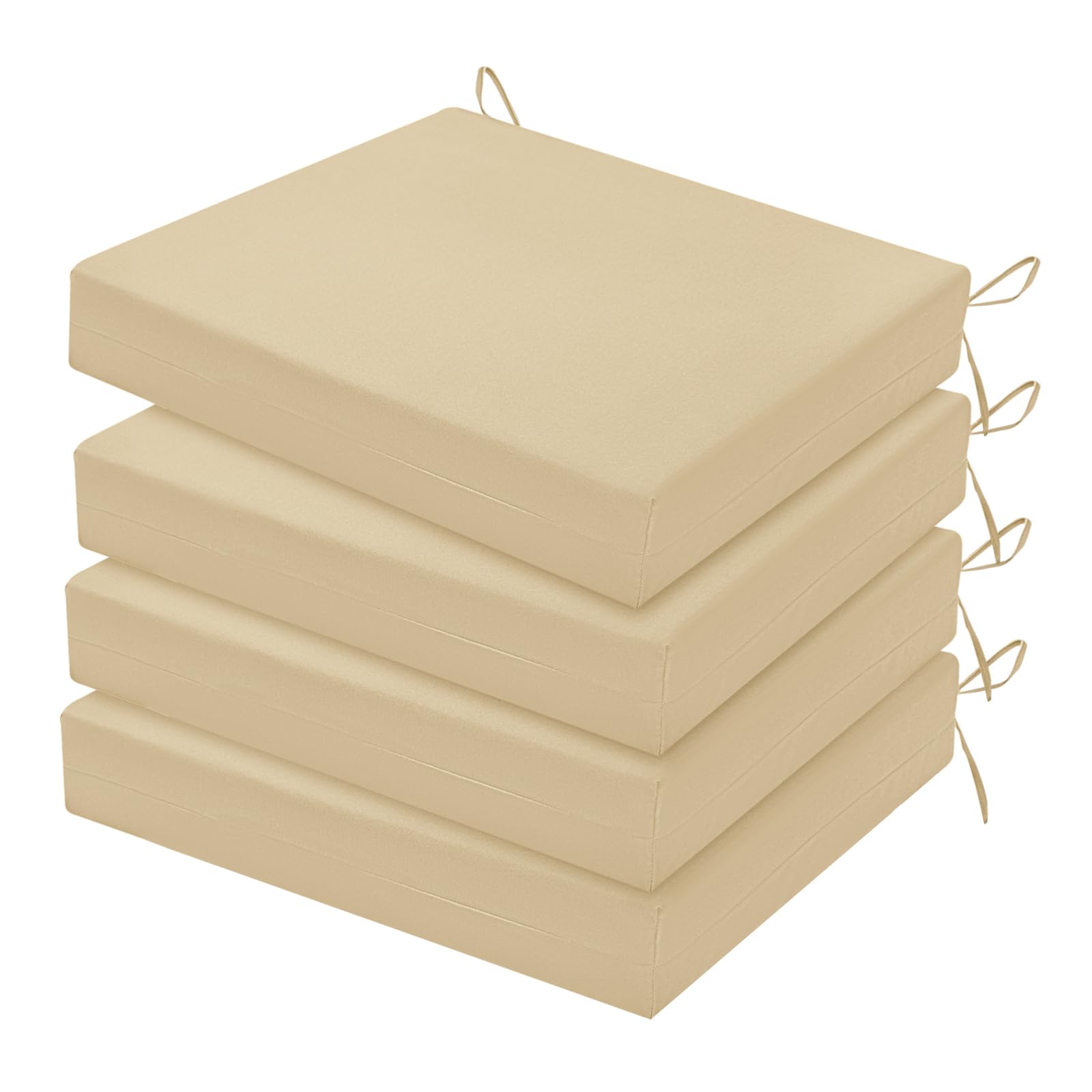 HARBOREST Outdoor Chair Cushions Set of 4, Water Resistant Patio Chair Cushions with Ties, Square Corner Outdoor Seat Cushions for Patio Furniture,