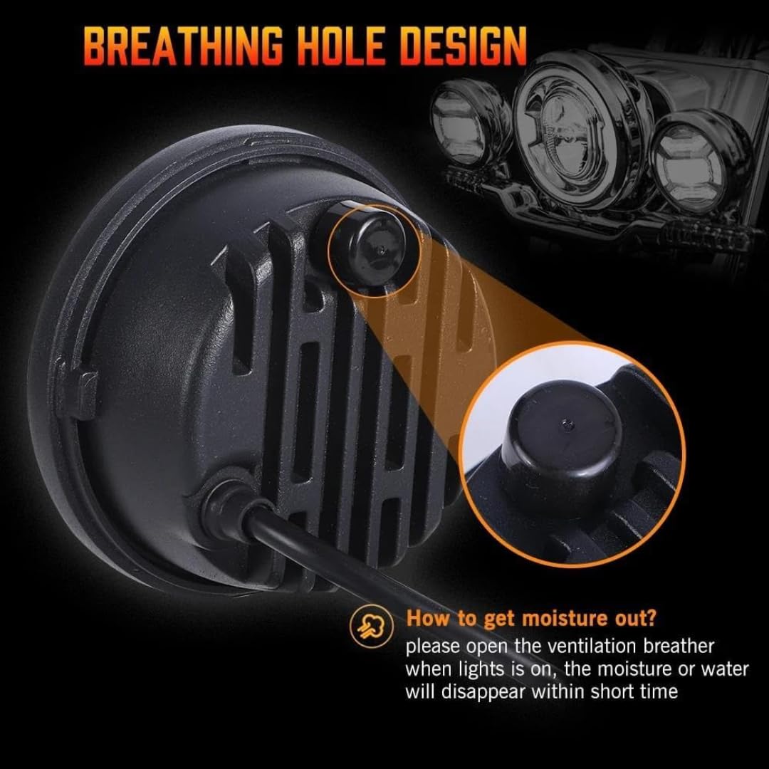 phare de moto Phares additionnels pour Electra Glide Pour Ultra Limited FLHTK 2010-2016 (1 paire 4 5 pouces) - Feux antibrouillard/feux auxiliaires/phares à LED