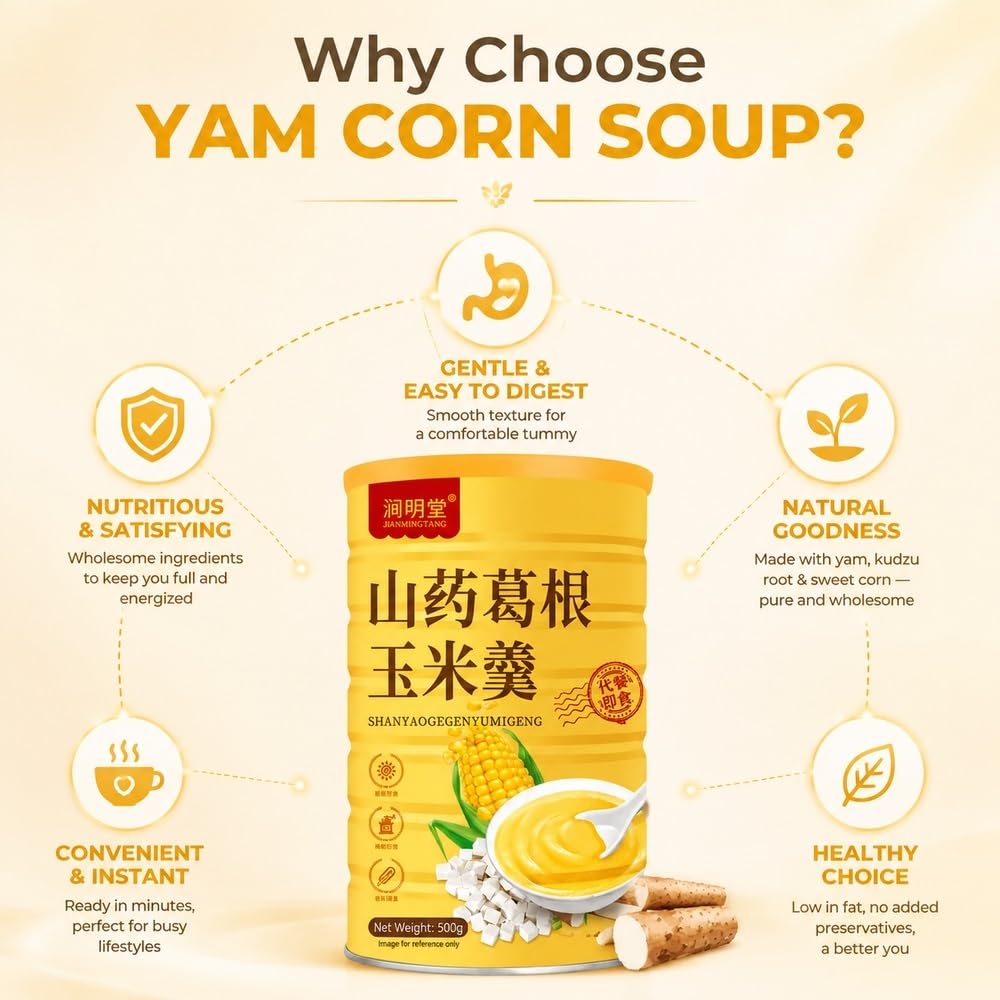 Bouillie De Petit-déjeuner À Grains Grossiers Infusée Instantanément En Poudre Maïs Et D'igname Chinoise, 500 G