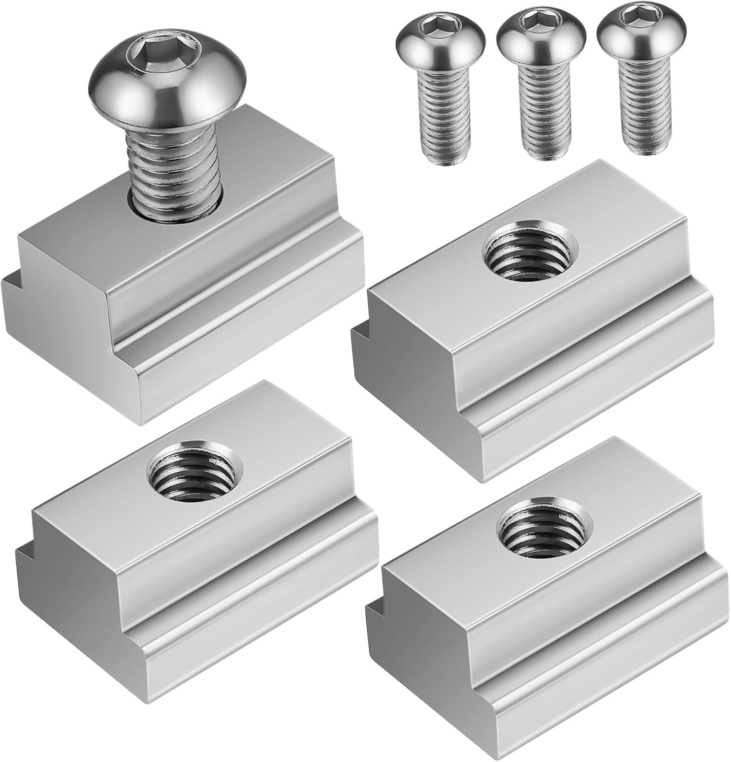 4pcs Stainless Steel Bed Rail t Slot Nuts Heavy Duty Fasteners for Truck Bed Easy Install Weather Resistant Compatible with Truck Models