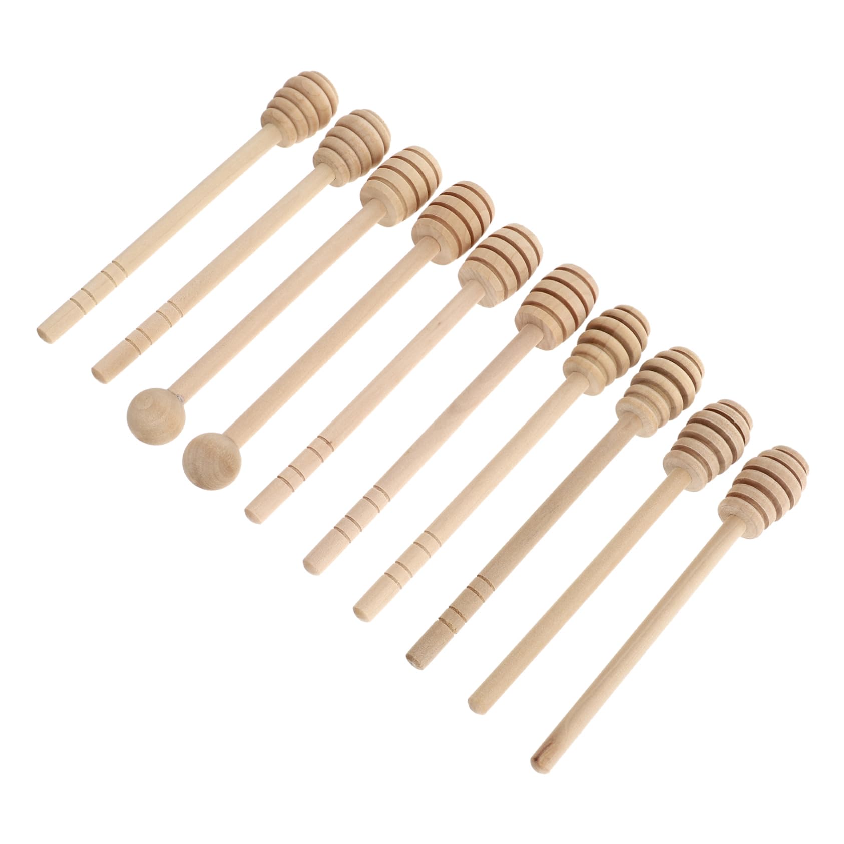 FUNOMOCYA 10pcs Stirring Rod Mini Spoons Honey Dippers Beehive Honey Dipper Honey Whisking Rod Tea Jam Stick Jam Stir Wand Honey Spoon Dipper Syrup Dipper Stick Cooking Whisk Wood re-usable
