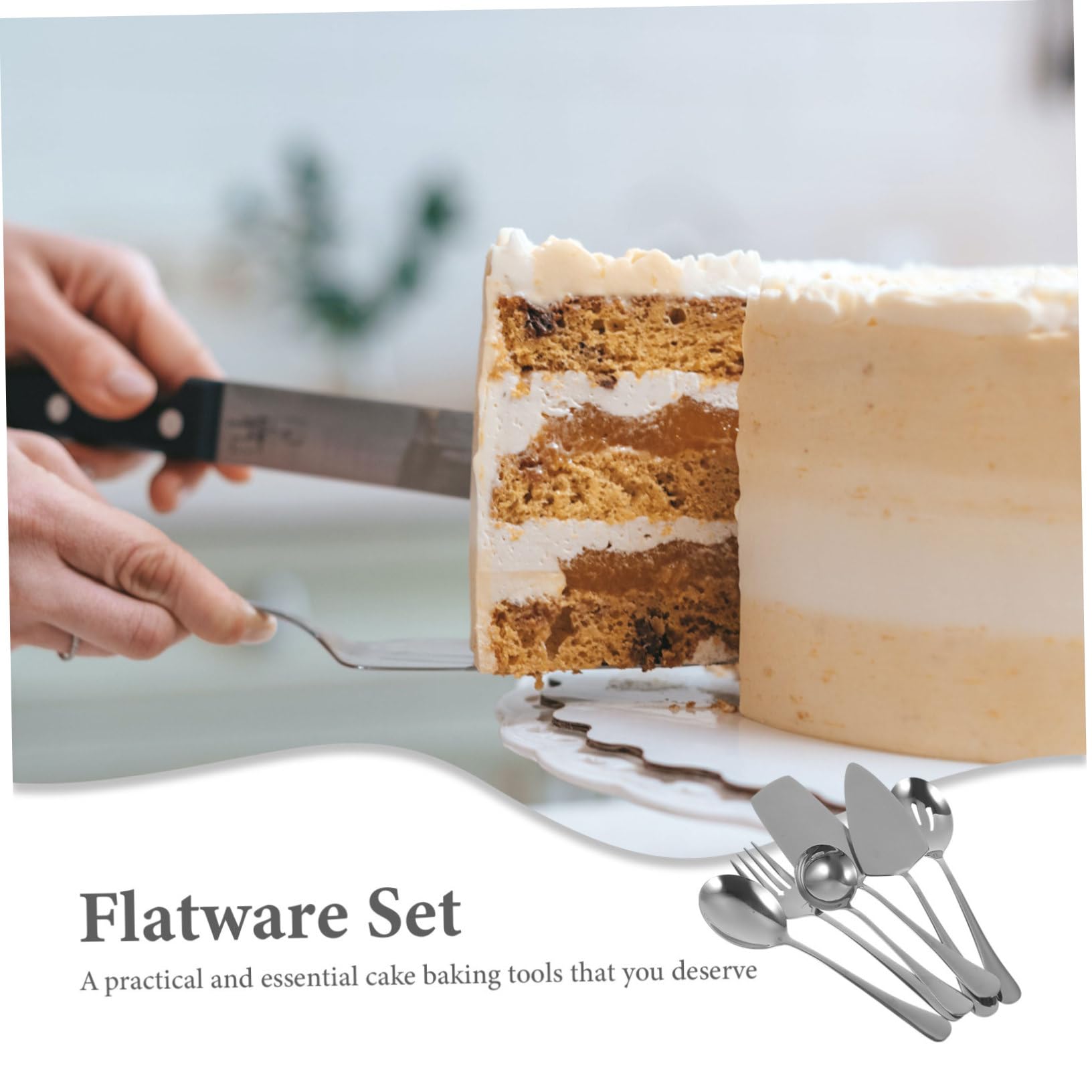 Alipis Couverts à Gâteau Acier Inoxydable Outil de Service avec Pelle à Tarte Fourchette et Cuillère