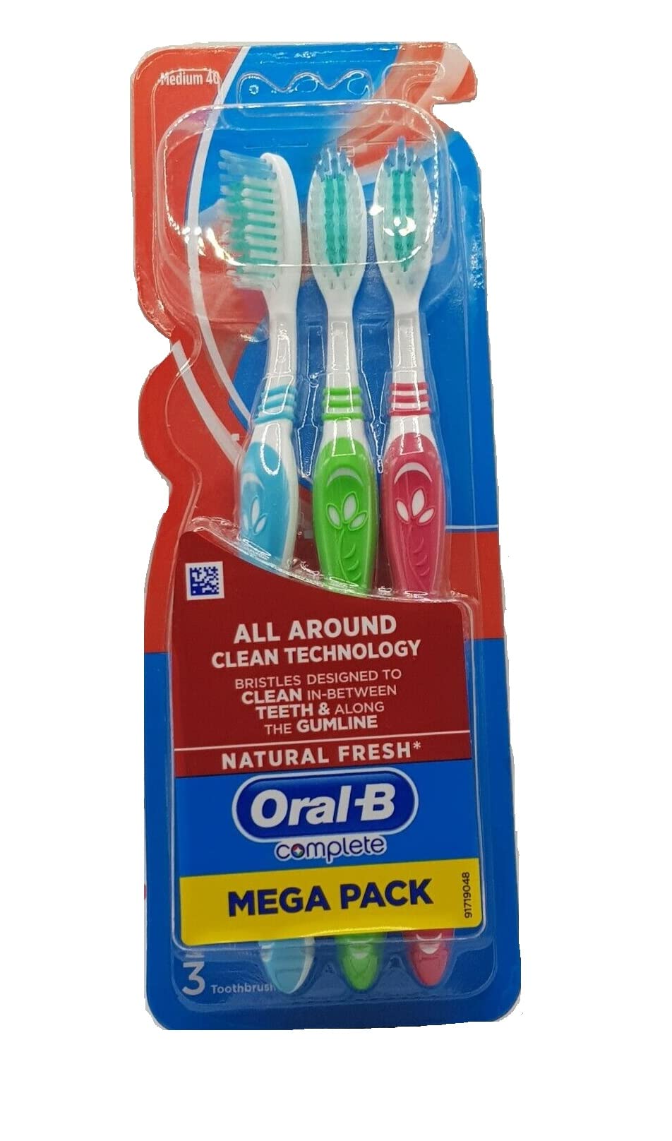 Complete All Around Clean Technology Toothbrushes Mega Pack (Medium - 3 Pcs, Assorted Colour)