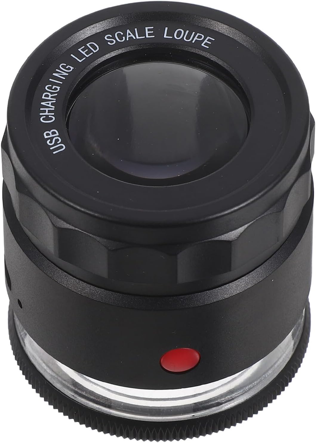 10x Rechargeable LED Scale Loupe Magnifier with Adjustable Focus for Jewelry and Coin Inspection, Portable Jeweler Loupe for Plant Study and Craft Close Work
