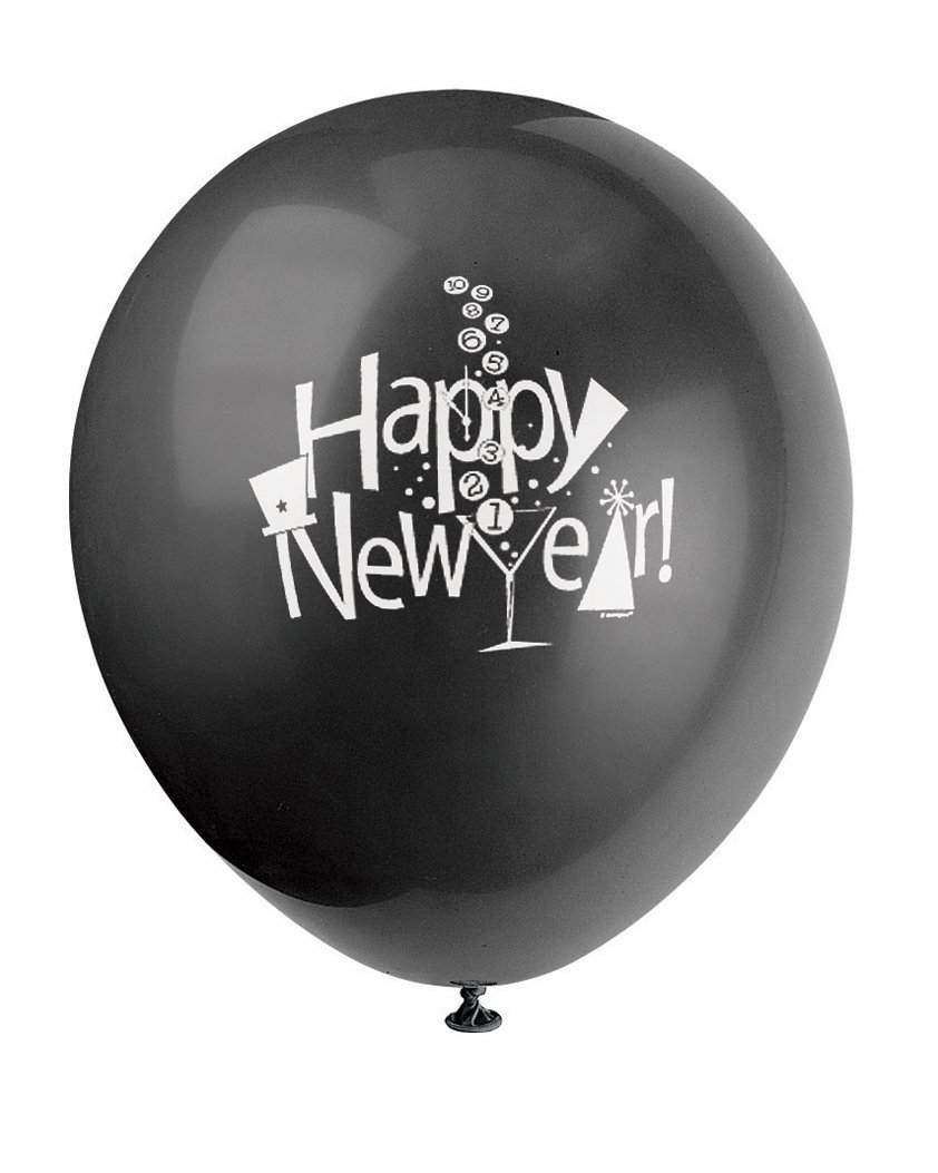 Unique Party Latex-Luftballons – Countdown Zu Silvester (8 Stück, 30,5 Cm)