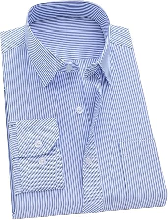 Mens Long Sleeve Classic Office Dress Shirt Mens Button-Down Shirts