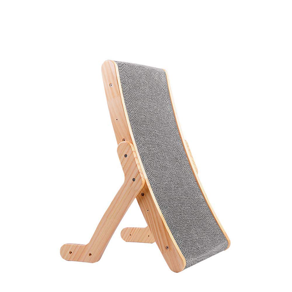 Grattoir chat vertical en bois massif inclinable pour grand chat