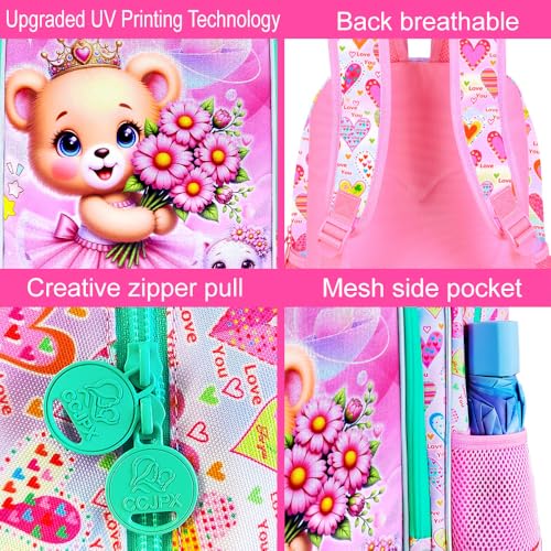 Image of WZLVO 3PCS Kids Backpack for Girls, Unicorn Dinosaur Animal Prechool Elementary Kindergarten School Bookbag with Lunch Box