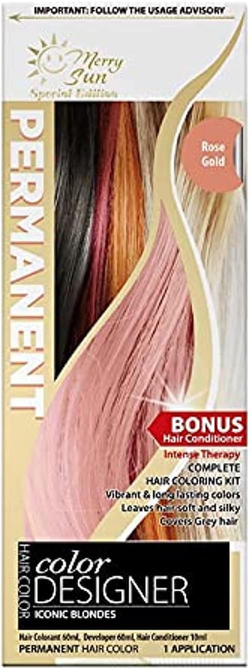 Permanent Hair Coloring Kit (Rose Gold)